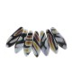 Czech Glass Daggers kralen 5x16mm Jet marea stripes matted